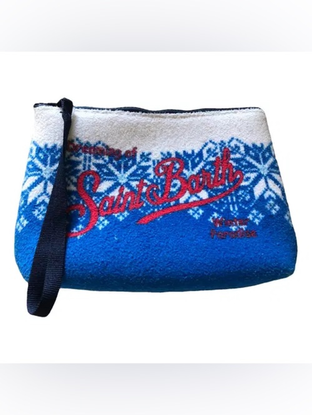 MC2 Saint Barth neoprene pouch featuring embroidered "Dreaming of Saint Barth”